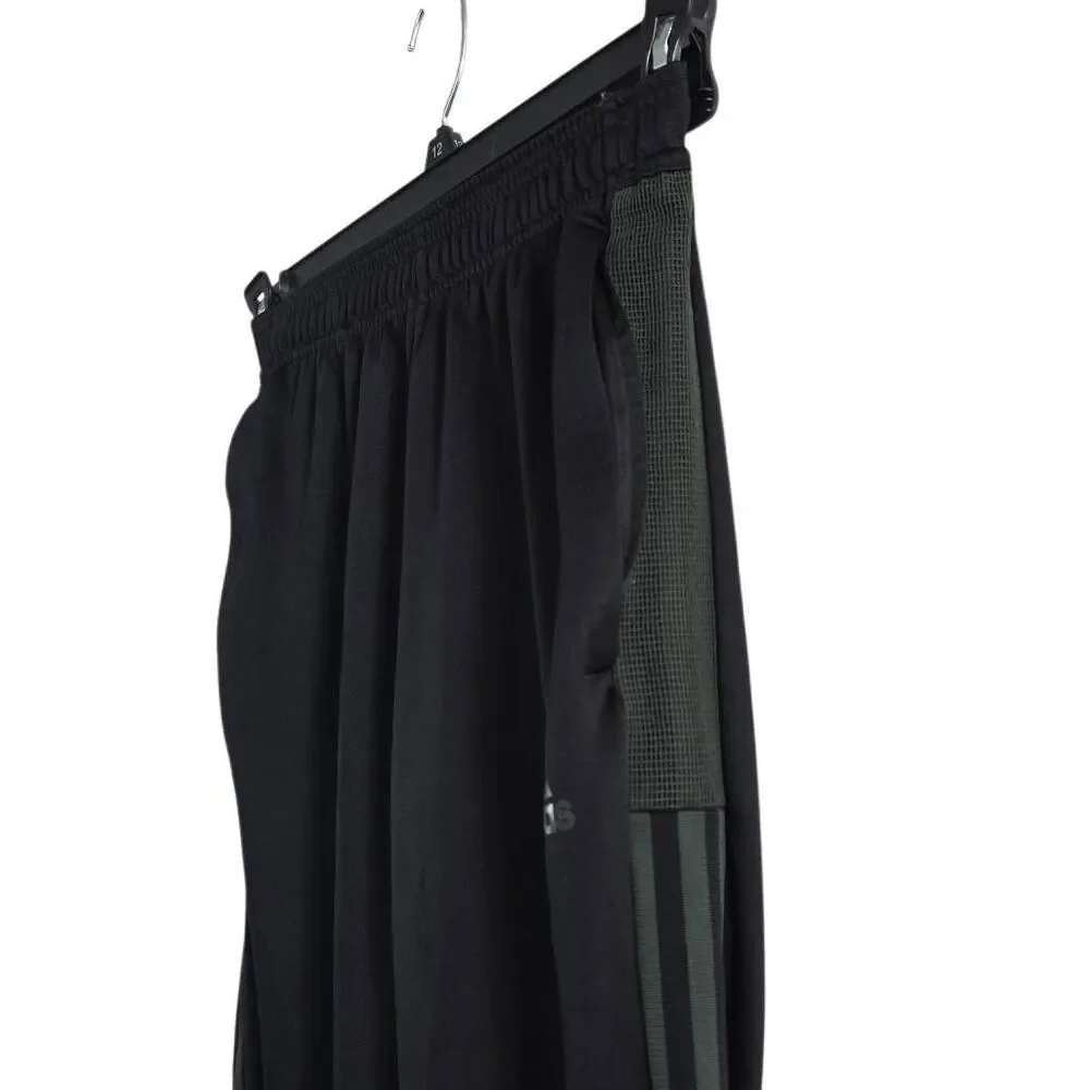 Adidas Men's Size XS Black Gray 3 Stripe Slim Fit Zip Bottom Track Pants